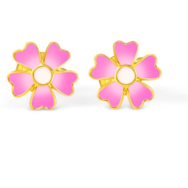 Kids- Pink Flower Earrings