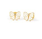White bow Earrings