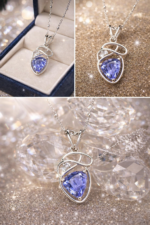 Tanzanite Precious Gemstone Pendant with Chain - Image 2