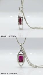 Natural Ruby Precious Gemstone Necklace (Deep Red) - Image 3