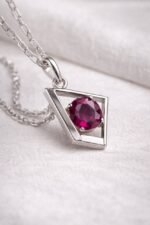 Ruby Precious Gemstone Pendant with Chain - Image 5