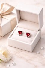 Red Triangle Ear Studs - Image 4