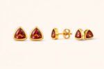 18kt gold plated Red Triangle Ear Studs - Image 3
