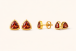 18kt gold plated Red Triangle Ear Studs - Image 3