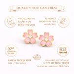 Kids- Pink Flower Earrings - Image 5