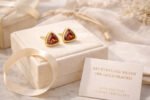 18kt gold plated Red Triangle Ear Studs - Image 5
