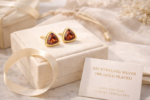 18kt gold plated Red Triangle Ear Studs - Image 5
