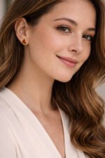 18kt gold plated Red Triangle Ear Studs - Image 4