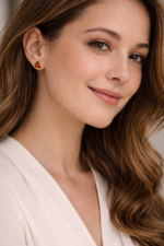 18kt gold plated Red Triangle Ear Studs - Image 4