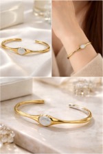 Moonstone Open cuff Bracelet - Image 8