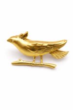 Silk Jewels Gold sparrow Brooch Pin | Elegant 18K Gold Plated Brooch
