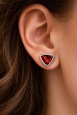 Red Triangle Ear Studs - Image 3