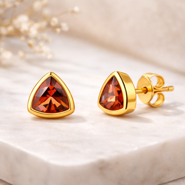 Red Triangle Ear Studs