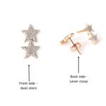 Rose Gold Star Ear Climber Stud Earrings | Celestial Constellation Gift for Her - Image 5
