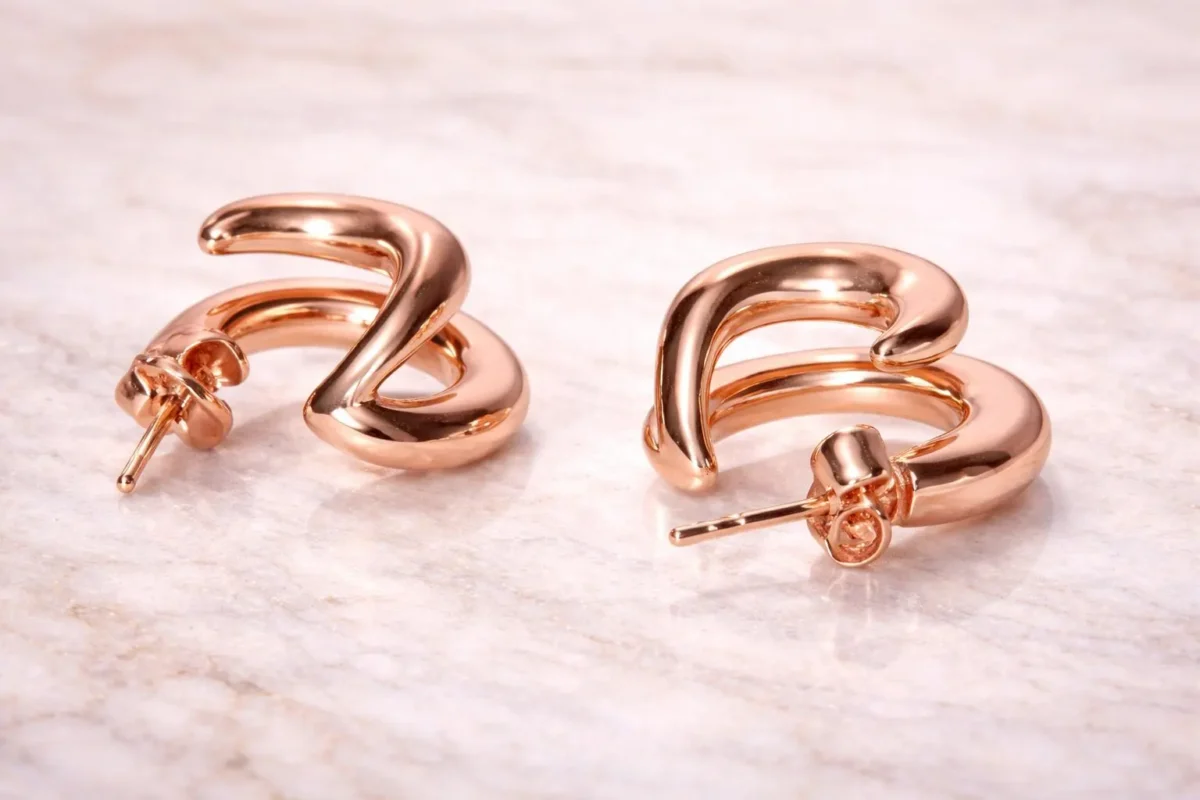 Twin Rose Gold Hoops