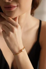 Moonstone Open cuff Bangle - Image 5