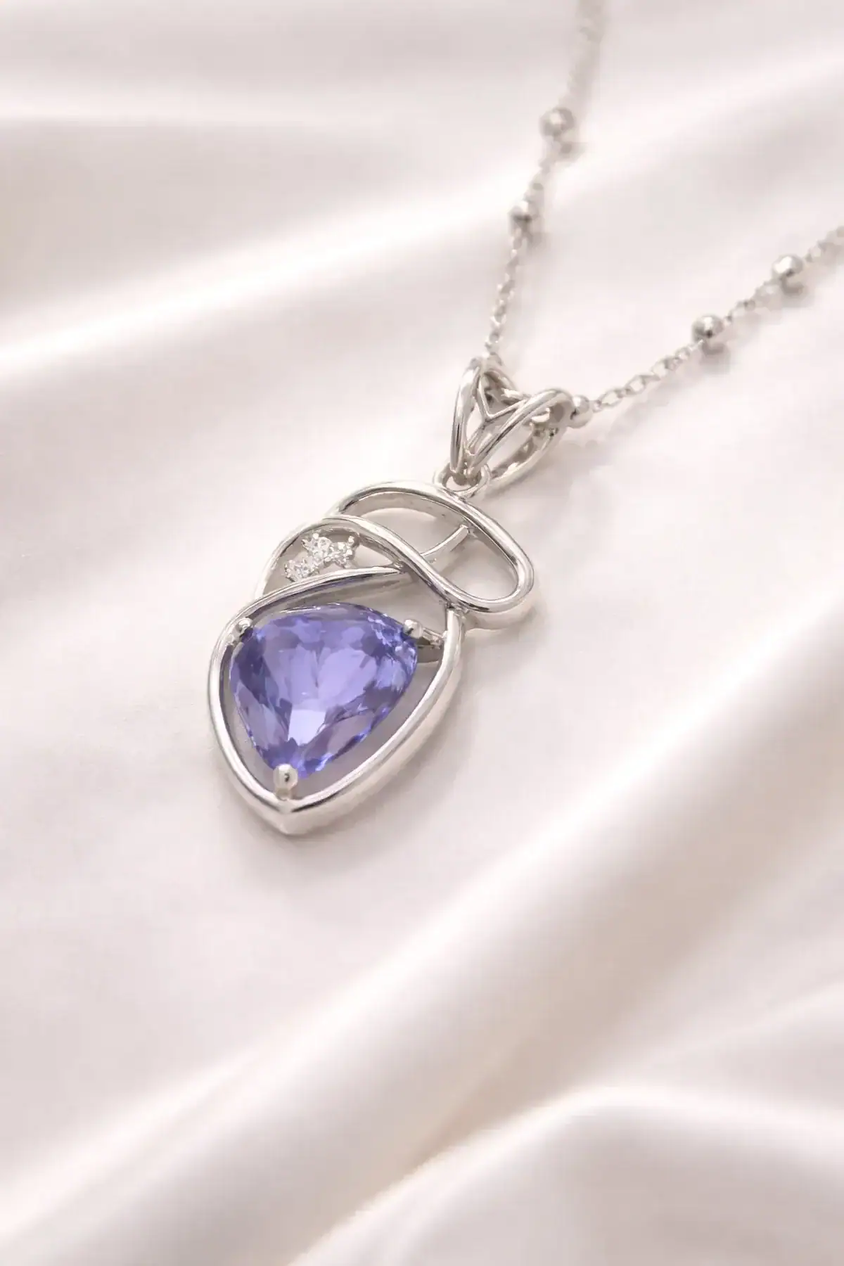 100615 copy Tanzanite Precious Gemstone Pendant with Chain - Image 1