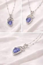 Tanzanite Precious Gemstone Pendant with Chain - Image 9