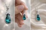 Bluish Green Sapphire Gemstone Pendant with Chain - Image 5