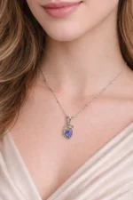 Tanzanite Precious Gemstone Pendant with Chain - Image 7