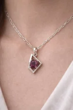 Ruby Precious Gemstone Pendant with Chain - Image 6