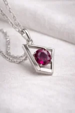 Ruby Precious Gemstone Pendant with Chain - Image 5