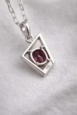 Ruby Precious Gemstone Pendant with Chain - Image 3