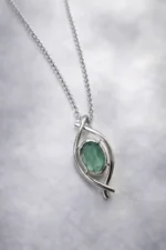 Emerald Precious Gemstone Pendant with chain