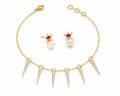 bracelet and earrings