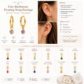 Push Back Gemstone Huggie Earrings by Silk Jewels - Image 2