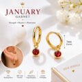 Push Back Gemstone Huggie Earrings by Silk Jewels