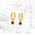 Push Back Gemstone Huggie Earrings by Silk Jewels - Image 4