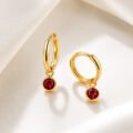 Push Back Gemstone Huggie Earrings by Silk Jewels - Image 5