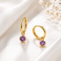 Push Back Gemstone Huggie Earrings by Silk Jewels - Image 6