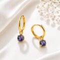 Push Back Gemstone Huggie Earrings by Silk Jewels - Image 9