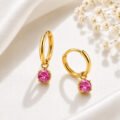 Push Back Gemstone Huggie Earrings by Silk Jewels - Image 10