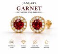 Push Back Gemstone Ear Studs by Silk Jewels