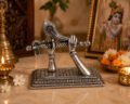 Krishna Flute Hands Sculpture | Silver plated, Antique Silver Tone Home Decor - Image 4